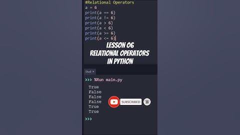Python Relational Operators Explained 🔁 #shorts #python #cstonight