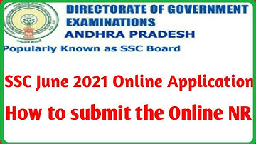 SSC June 2021 Online Application - How to submit the Online NR