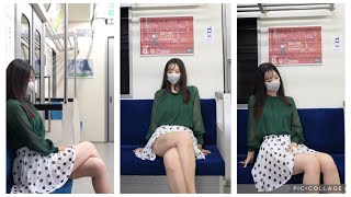 Nana On The Train Green Blouse And Polka Dot Skirt Lookbook