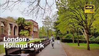 Late Spring Chill Walk Around in Holland Park, London │Binaural Park Sounds │4K England
