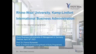 Rhine Waal University of Applied Sciences:  B A  International Business Administration