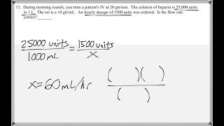 Math 117 : Chapter 21 #12 (Math For Allied Health Tutorial : Heparin)