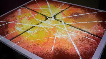 ABSTRACT ART PAINTING Demo With Acrylic Paint and Masking tape👍