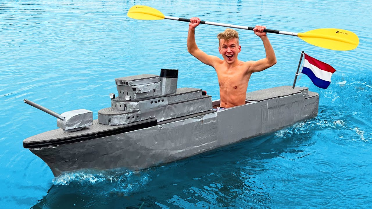 MEGA BESTUURBARE BOOT BOUWEN VAN DUCT TAPE! - YouTube
