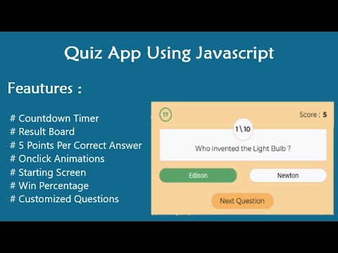 Javascript Quiz App with Source Code - YouTube