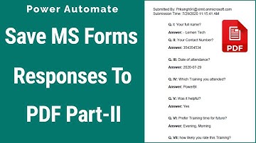 How to Generate Custom formatted PDF from MS Forms Responses | MS forms to PDF using Power Automate.
