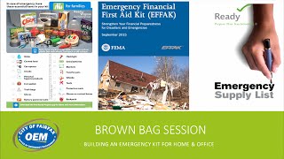 Building an Emergency Kit - City of Fairfax Emergency Preparedness Sessions