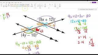 Parallel Lines and Transversals review