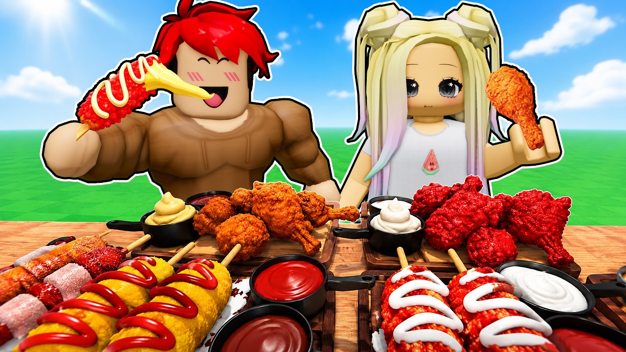 Jugamos el SIMULADOR de COMER EXTREMO | ASMR Mukbang en Roblox con LYNA