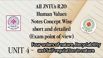 Four orders of Nature | R20 Universal human values concept wise notes | All JNTUs