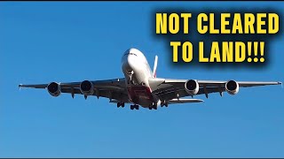 EMIRATES A380 GO-AROUND! Rare Aborted Landing & TOGA Power #A380 #Emirates #GoAround