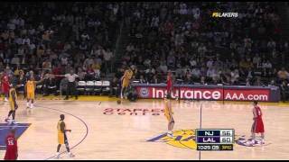 11 25 2008   Nets vs  Lakers   Bynum Blocks Devin Harris