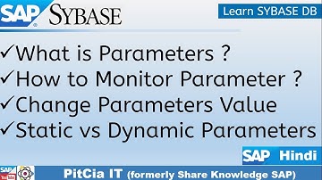 SAP SYBASE - How to Monitor Parameters in Sybase, Change Value in Sybase| SE05 | PitCia IT SAP