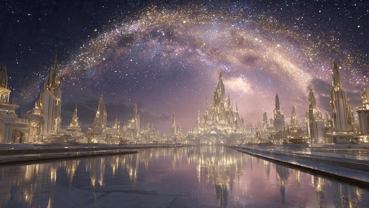 “Journey Through The Galactic Palace | 4K Celestial Waterfall Kingdom & Orchestral | Royal AI World