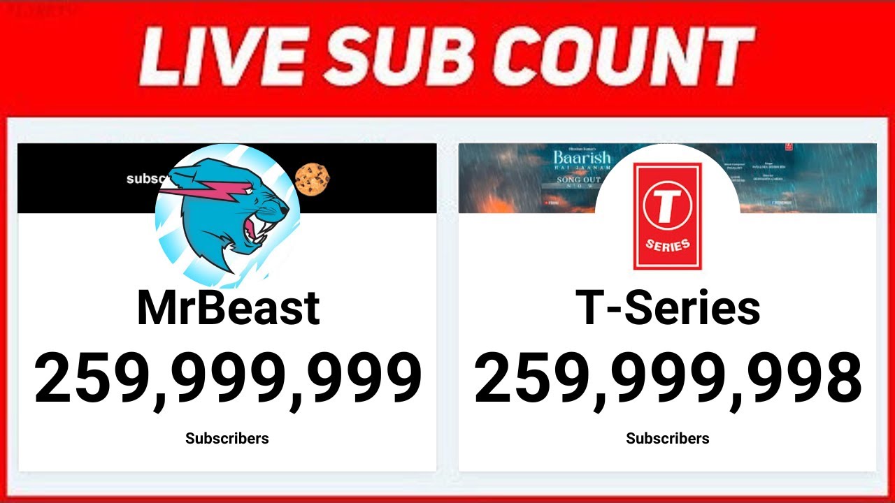 MRBEAST VS T-SERIES LIVE SUB COUNT: WHO WILL PREVAIL? - YouTube