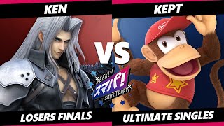 Sumapa 137 LOSERS FINALS - KEN (Sephiroth) Vs. kept (Diddy Kong) Smash Ultimate - SSBU