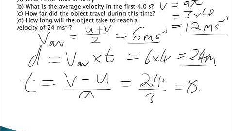 IGCSE KINEMATICS worked examples