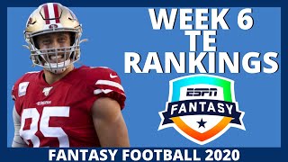 2020 Fantasy Football Rankings - Week 6 Tight End Rankings (Top 20)