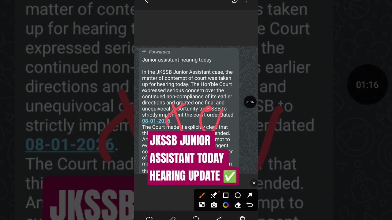 JKSSB JUNIOR ASSISTANT TODAY HEARING UPDATE ✅  