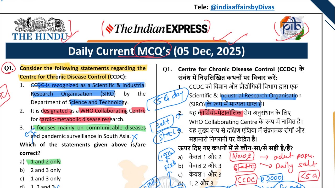 6 December 2025 | Daily Current Affairs MCQ | UPSC & State PCS | The ...