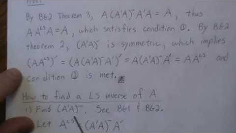 Least Squares Inverse Matrix