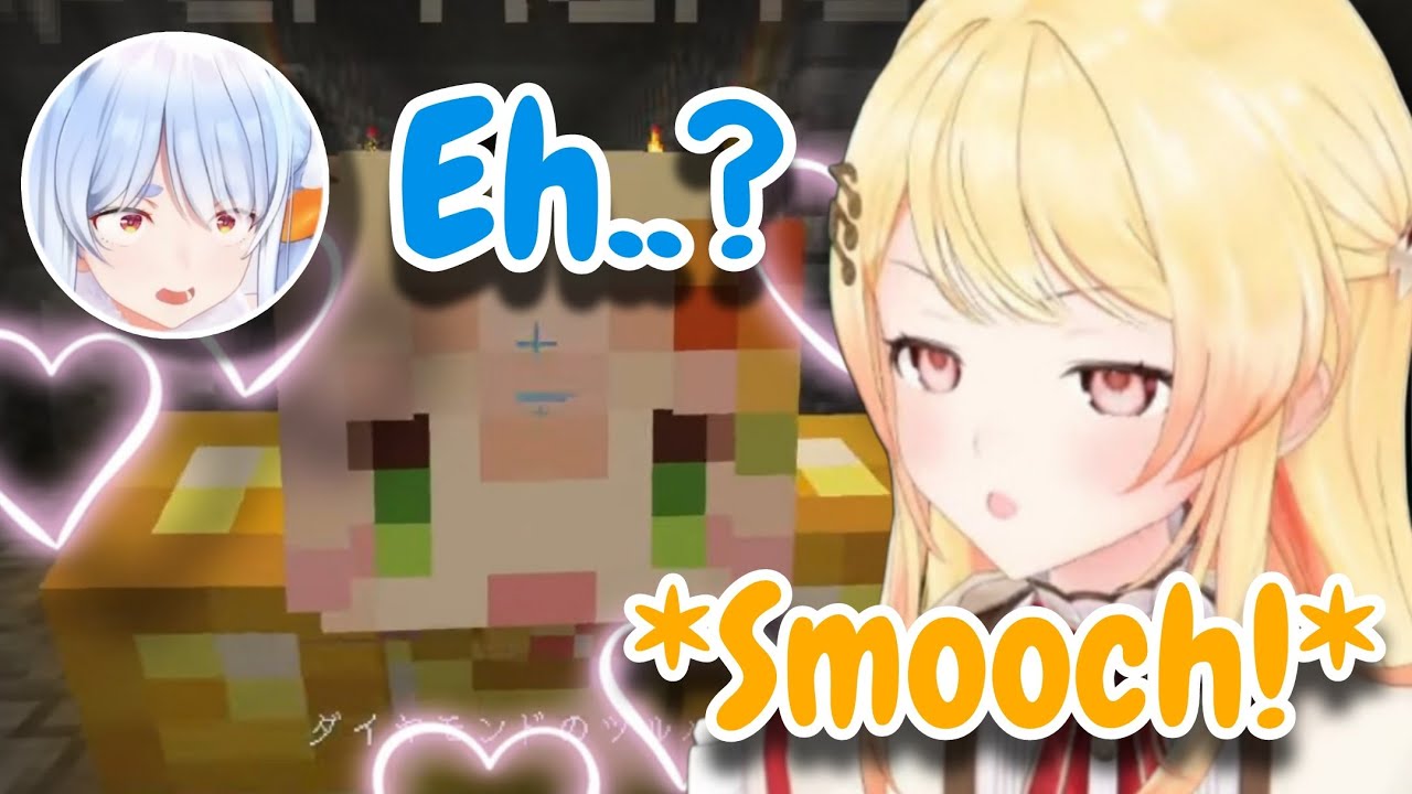 Kanade really gave Nenechi a *Hot Kiss* and almost got caught by Pekora! [Hololive]