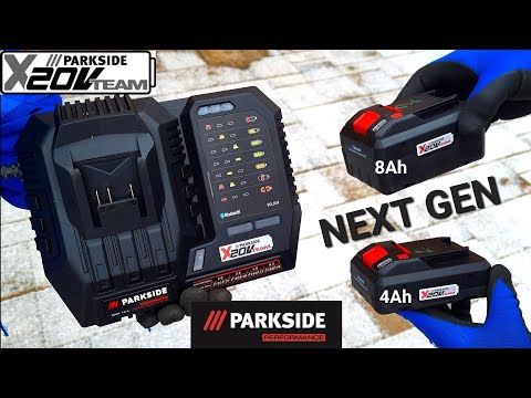 Parkside Performance нового поколения. Аккумуляторы 4Ач и 8Ач PAPS208A1 зарядное устройство 12A PLGS