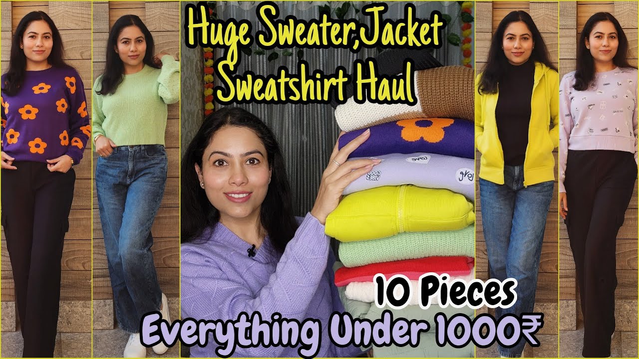 Huge Winter Wear Haul Under 1000/- | Sweatshirt,Sweater,Jacket | Affordable Trendy Winter Wear Tryon