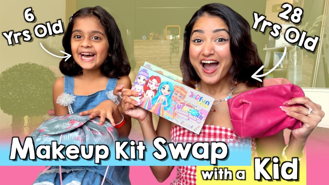 I Swapped My Makeup Kit with 6 YEARS Old Kid 😱 Worst Mistake?