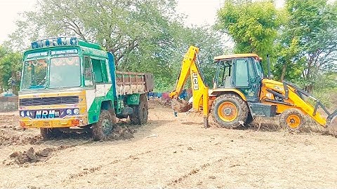 lorry stuck in mud the rescue by 3dx JCB machine in pulling JCB #MK