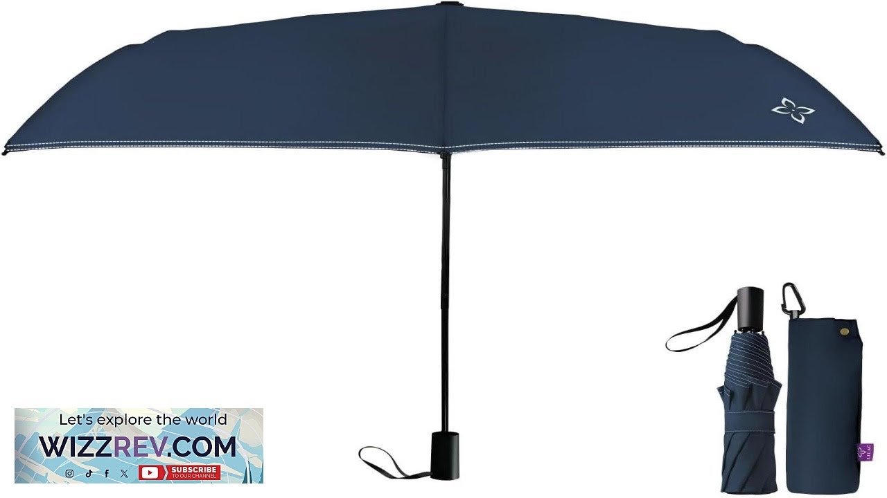 Windproof Travel Umbrella Manual Open Close with No Rebound for Seniors