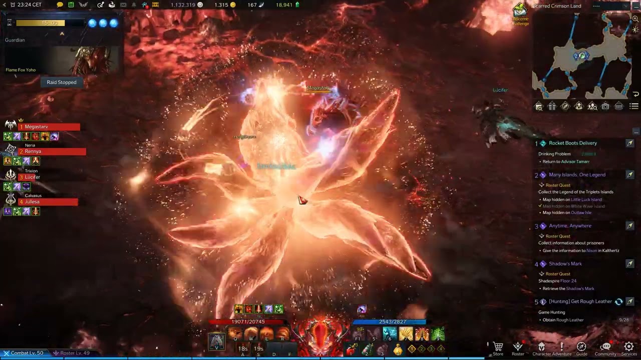 [Lost Ark] [GamePlay] Guardian Raid Flame Fox Yoho [600]Demonic Impulse Shadowhunter 1st attempt