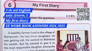 5th std English unit_6/My first diary/term_1 EE WORK BOOK ANSWERS 2024_2025 @EE AND GRAMMAR