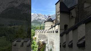 📍Burg Hohenwerfen #austria #travel #salzburg #austriatravel #mountains #castle #views #birds