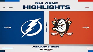 NHL Highlights | Lightning vs. Ducks - January 5, 2025