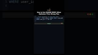How to Use IGNORE INDEX When Optimizer Picks Wrong Plan #performance
