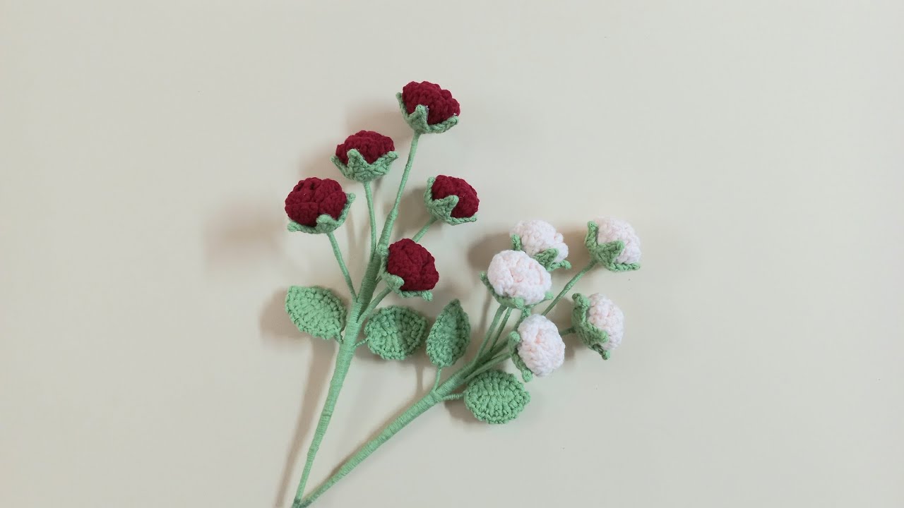Hướng dẫn móc hoa hồng mini! Crochet rose !