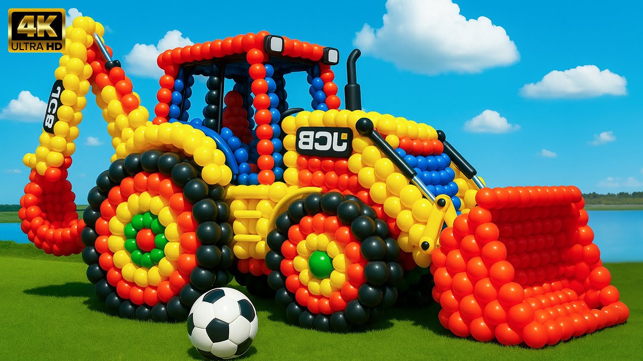 The mascot vibrato assistant JCB and Tractor placed on the football field is popular, co produced