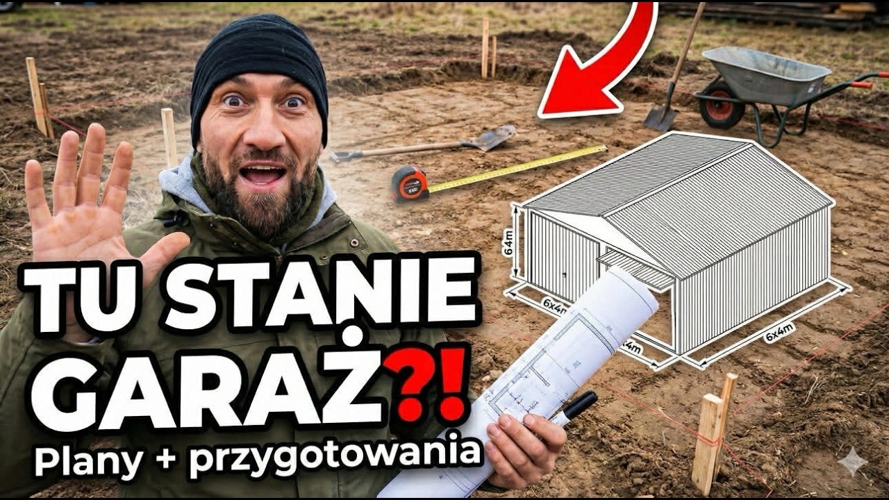 Przywitanie, plany i przygotowania pod garaż blaszany