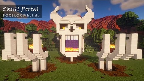 Minecraft Tutorial: How to Build a Skull Portal / Statue / Entrance for Halloween
