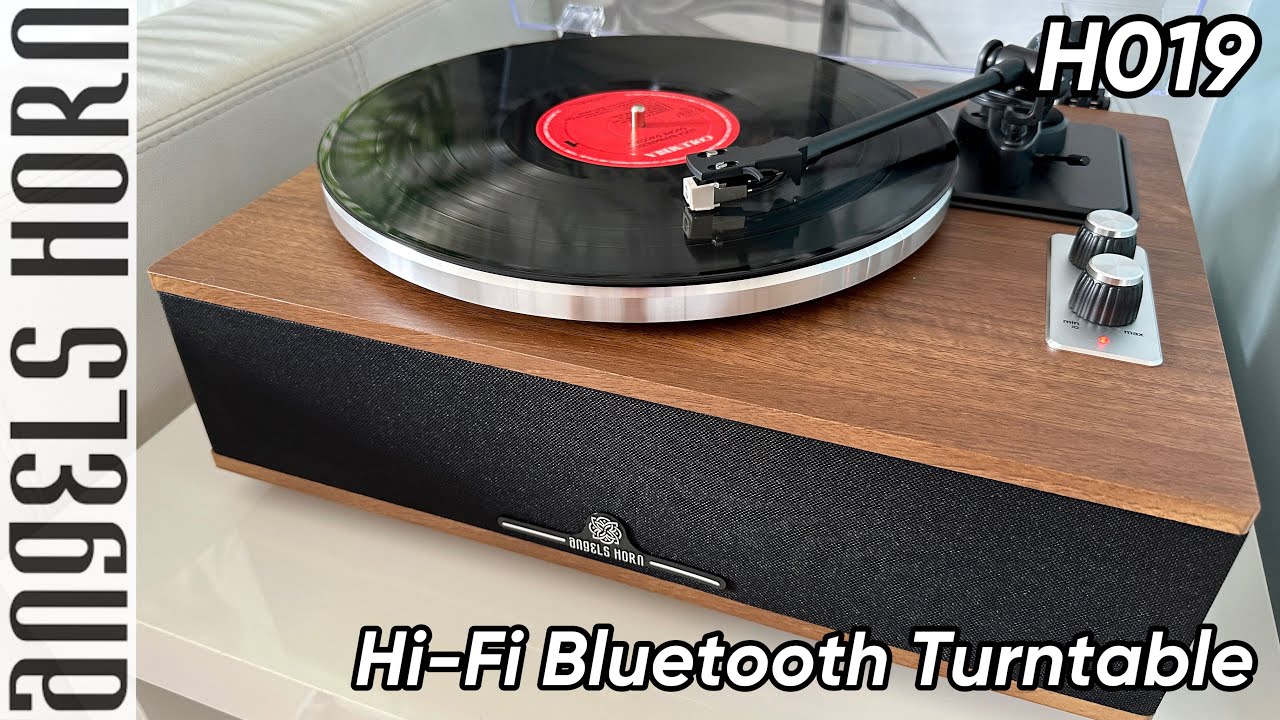 ANGELS HORN Platine Vinyle, Tourne Disque Système HiFi Bluetooth