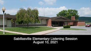 Sabillasville Listening Session - August 10, 2021 News