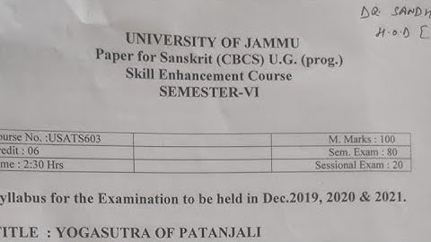 6th semester sanskrit ( skill) syllabus||jammu University.