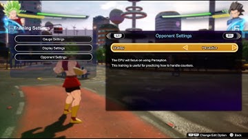 DRAGON BALL: Sparking! ZERO Training, Opponent Settings, Perception