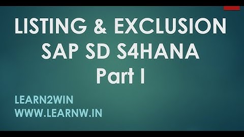 SAP SD s4hana Listing & Exclusion | listing material sap sd s4hana | list material in sap sd s4hana
