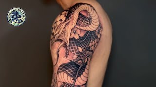 Trung Tadashi's Full Sleeve Snake Tattoo Design Showcase - From Concept to Skin #tattoo