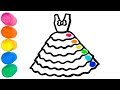 Райдужне плаття | Вчимо 7 кольорів веселки | Малюємо різнокольорове плаття