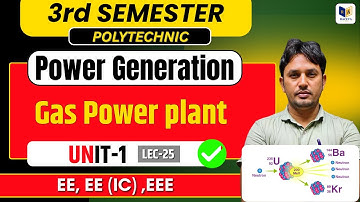 🔥Gas Power plant  | Power Generation | Polytechnic 3rd Semester | UNIT-1 #-26 | EE, EEE, EE (IC)