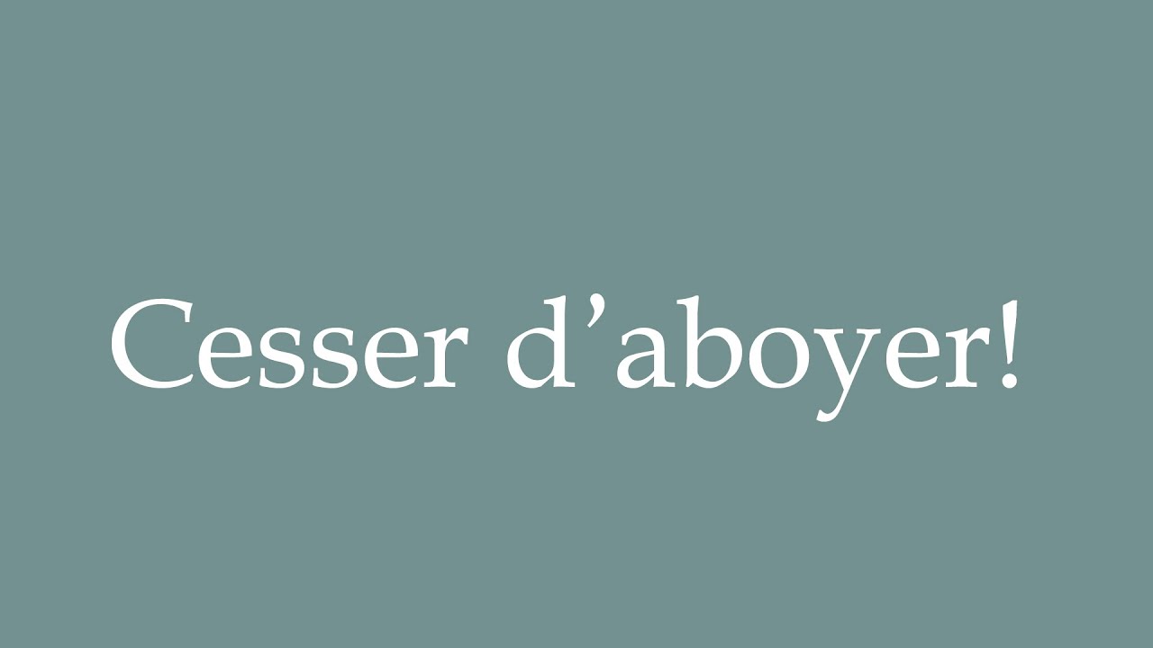 How to Pronounce ''Cesser d'aboyer!'' (Stop barking!) Correctly in French 