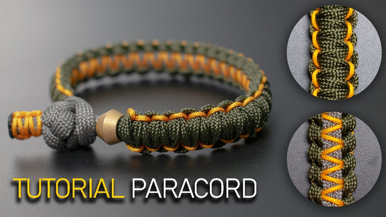 Paracord bracelet combining thickness of ropes - cobra knot with